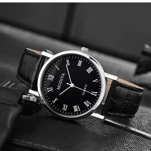 ZHENYUE Mens Watches Retro Classic Roman Scale Dial Business Quartz Watch Leathe